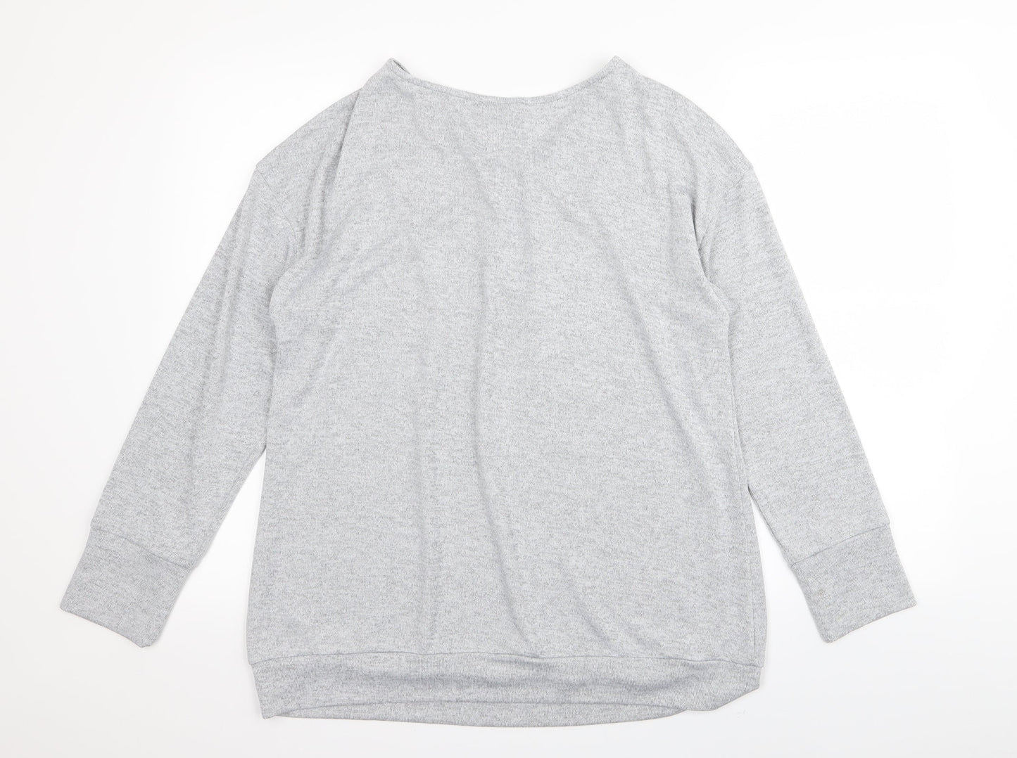 Preworn Womens Grey Floral  Basic T-Shirt Size M