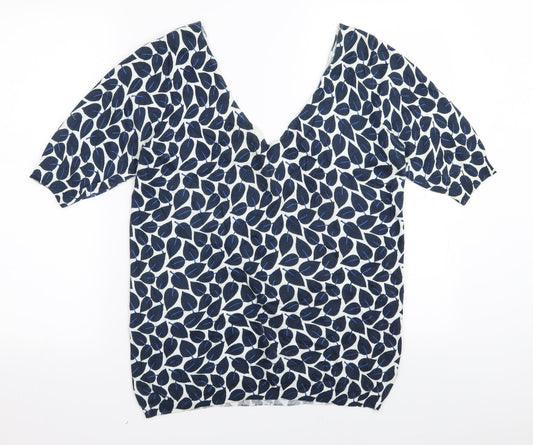NEXT Womens Blue Floral  Basic T-Shirt Size 10
