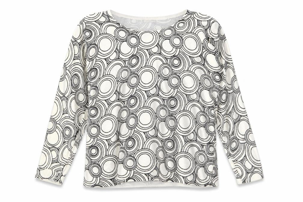 Bonmarché Womens White Geometric Pullover Jumper Size M