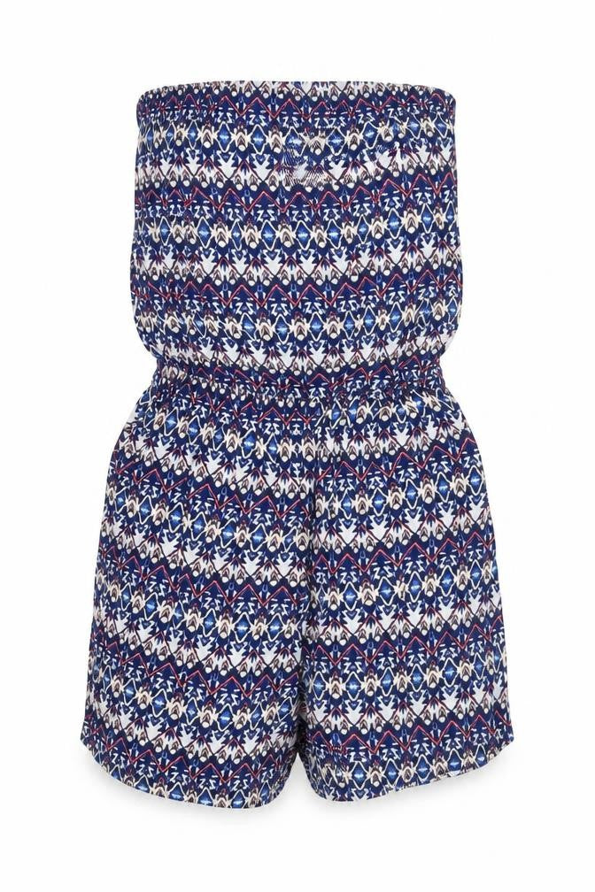 Divided Womens Blue Geometric  Playsuit One-Piece Size 8