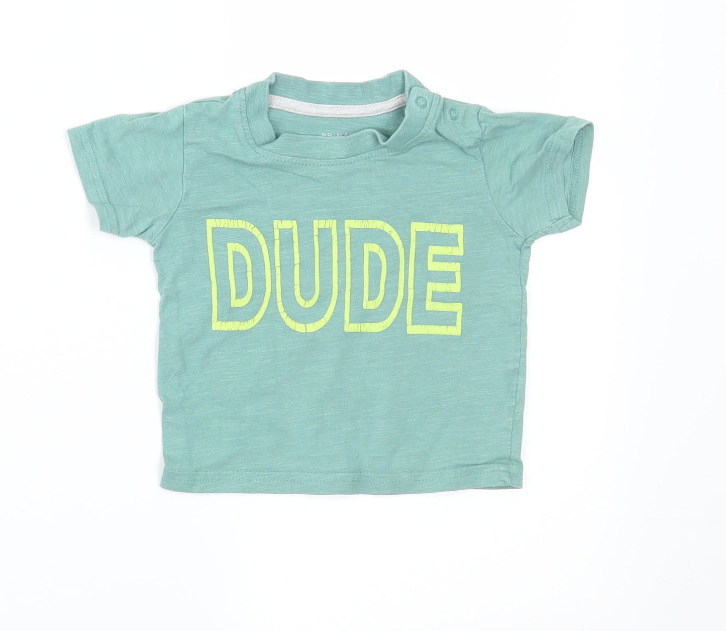 Primark Boys Green   Basic T-Shirt Size 6-9 Months