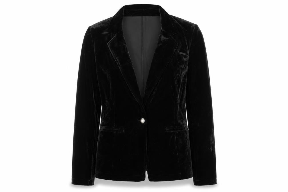 Saint Tropez Clothing Womens Black  Velour Jacket  Size M