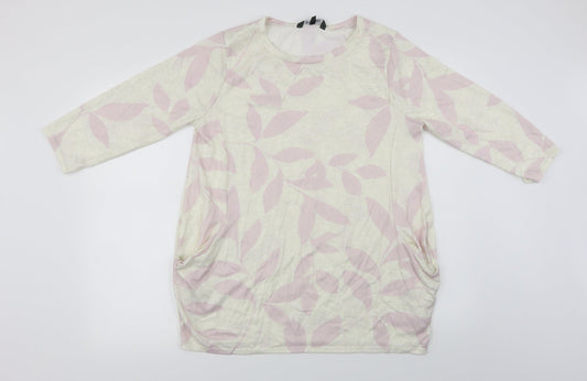 Bonmarché  Womens Ivory Floral  Pullover Jumper Size 14