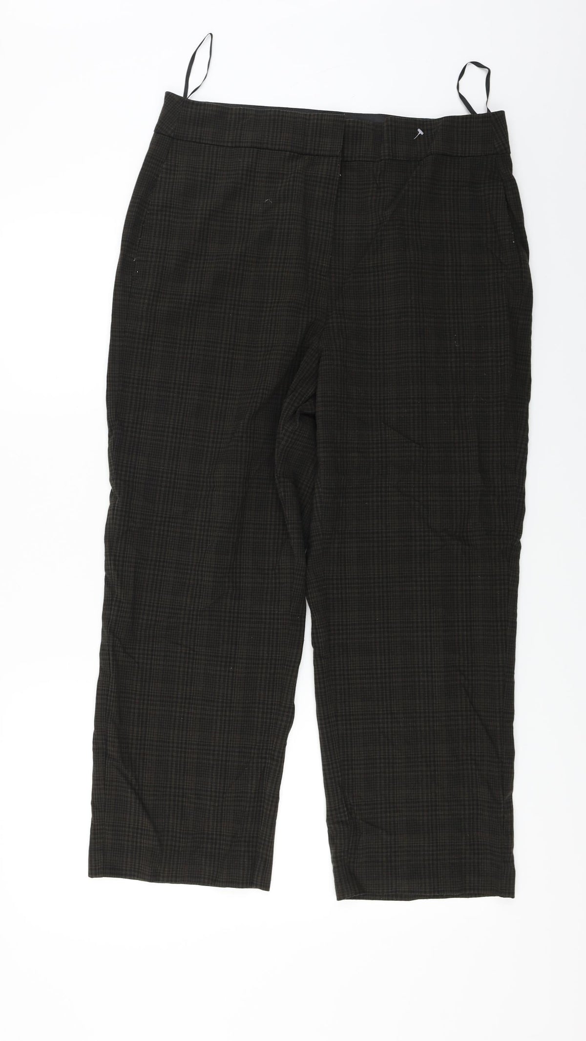 NEXT  Womens Brown Check  Trousers  Size 14 L24 in