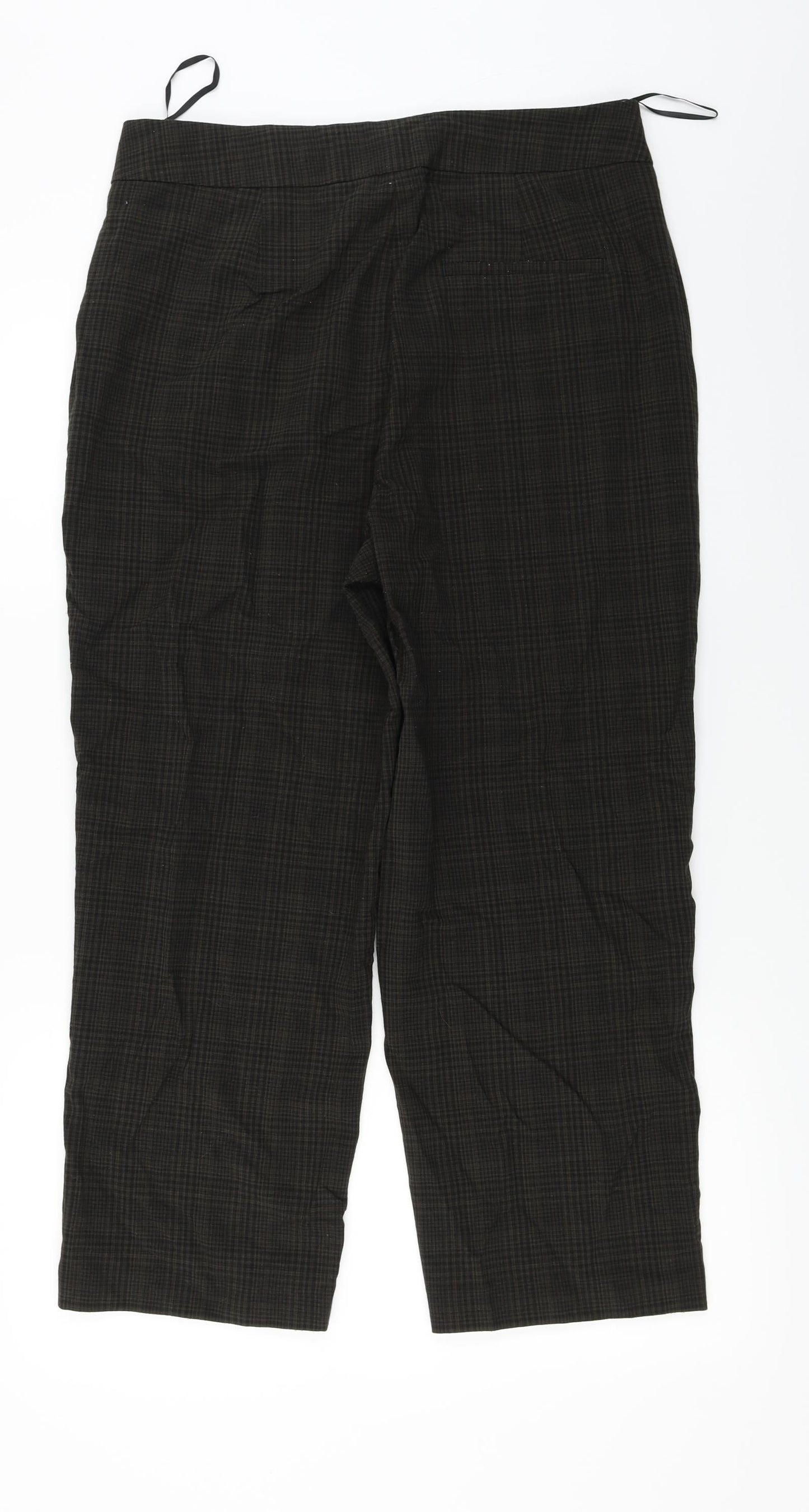 NEXT  Womens Brown Check  Trousers  Size 14 L24 in