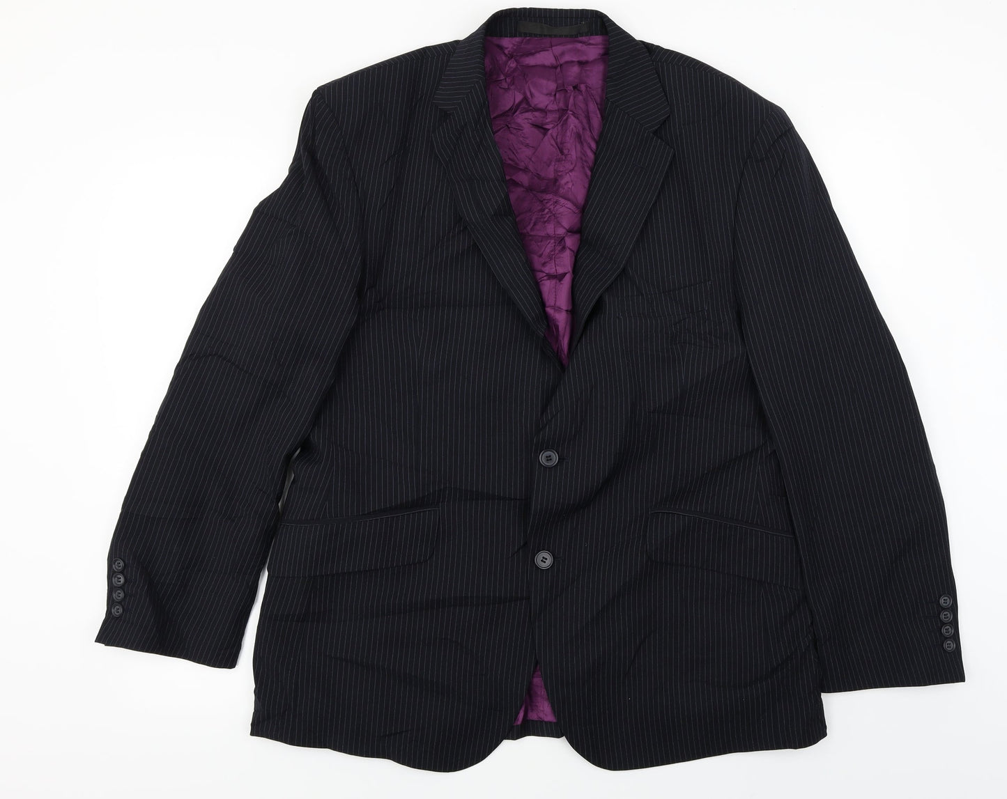 Marks and Spencer  Mens Black Striped  Jacket Blazer Size 42
