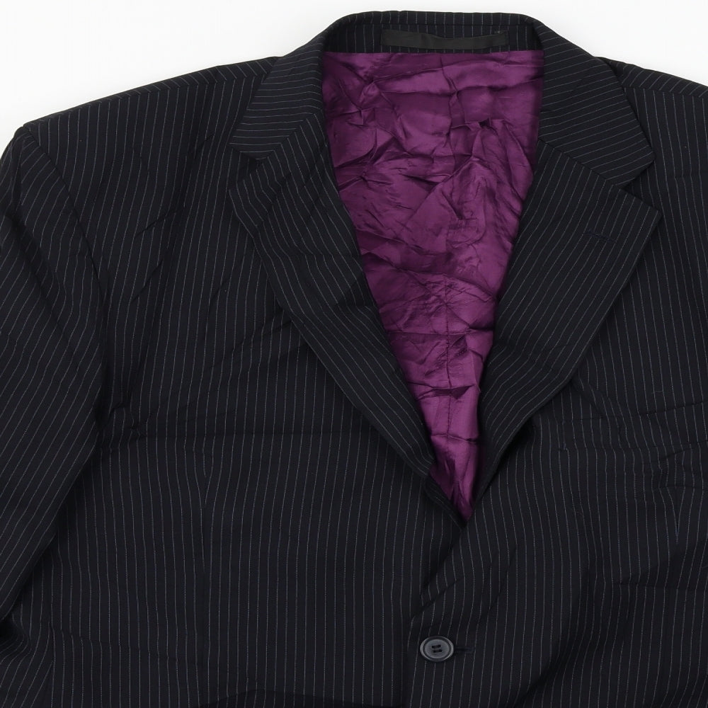 Marks and Spencer  Mens Black Striped  Jacket Blazer Size 42