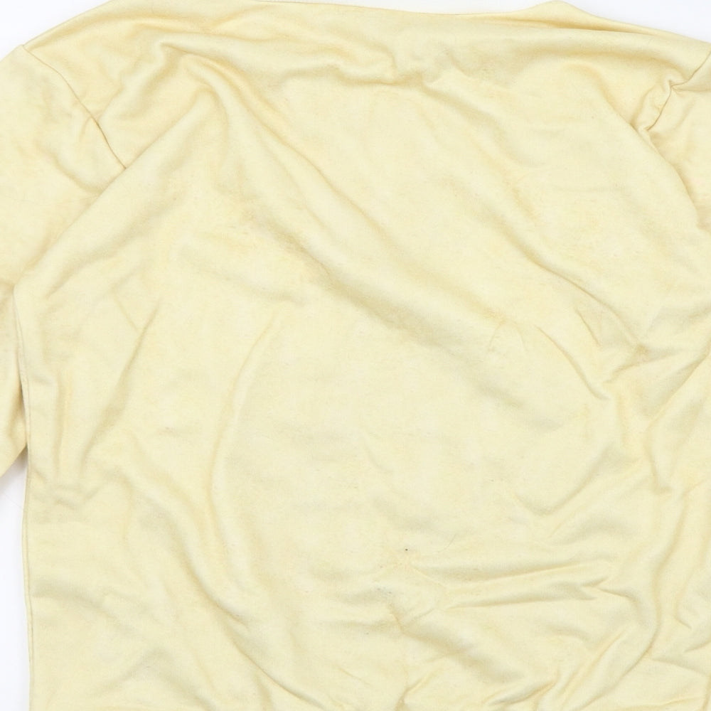 Preworn Girls Yellow   Pullover Jumper Size M  - cats
