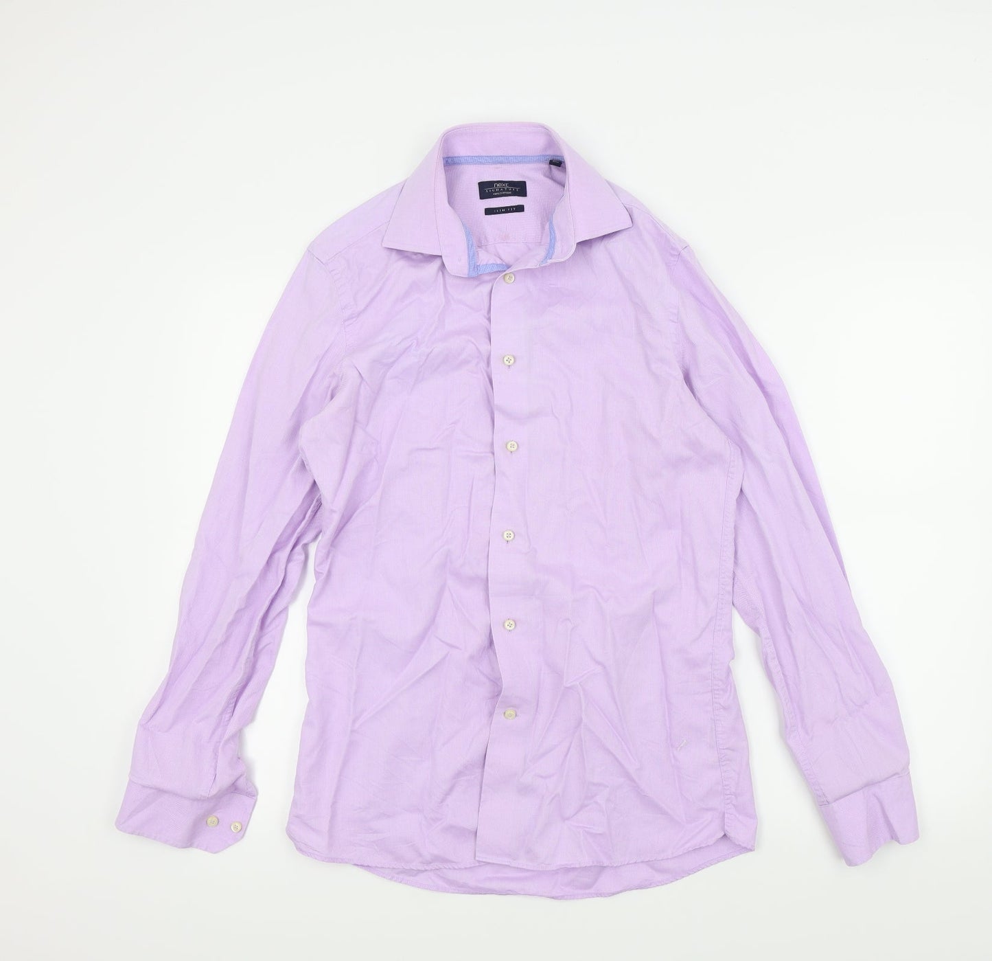 NEXT Mens Purple Colourblock   Button-Up Size 15