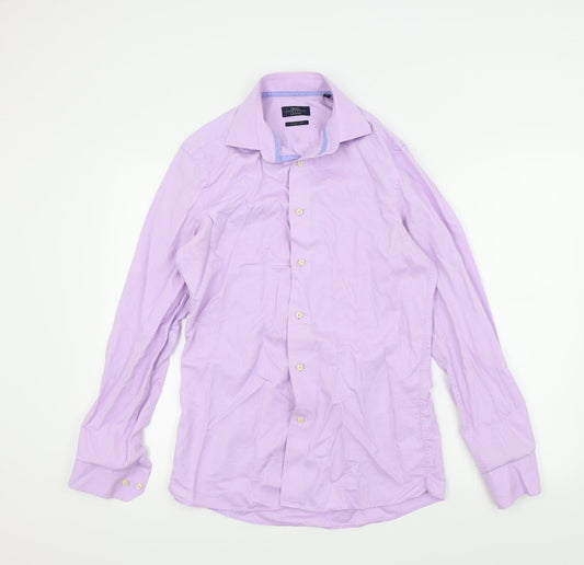 NEXT Mens Purple Colourblock   Button-Up Size 15