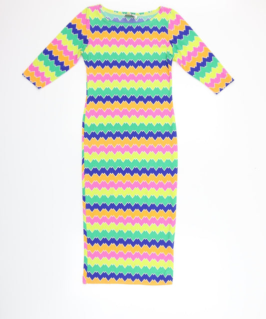 Zack London Womens Multicoloured Striped  Fit & Flare  Size 8