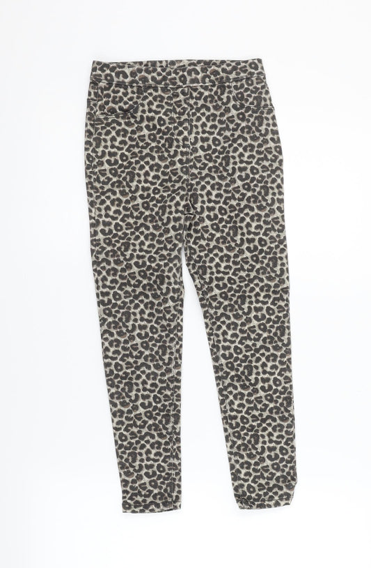 George Girls Beige Animal Print  Jegging Trousers Size 7-8 Years