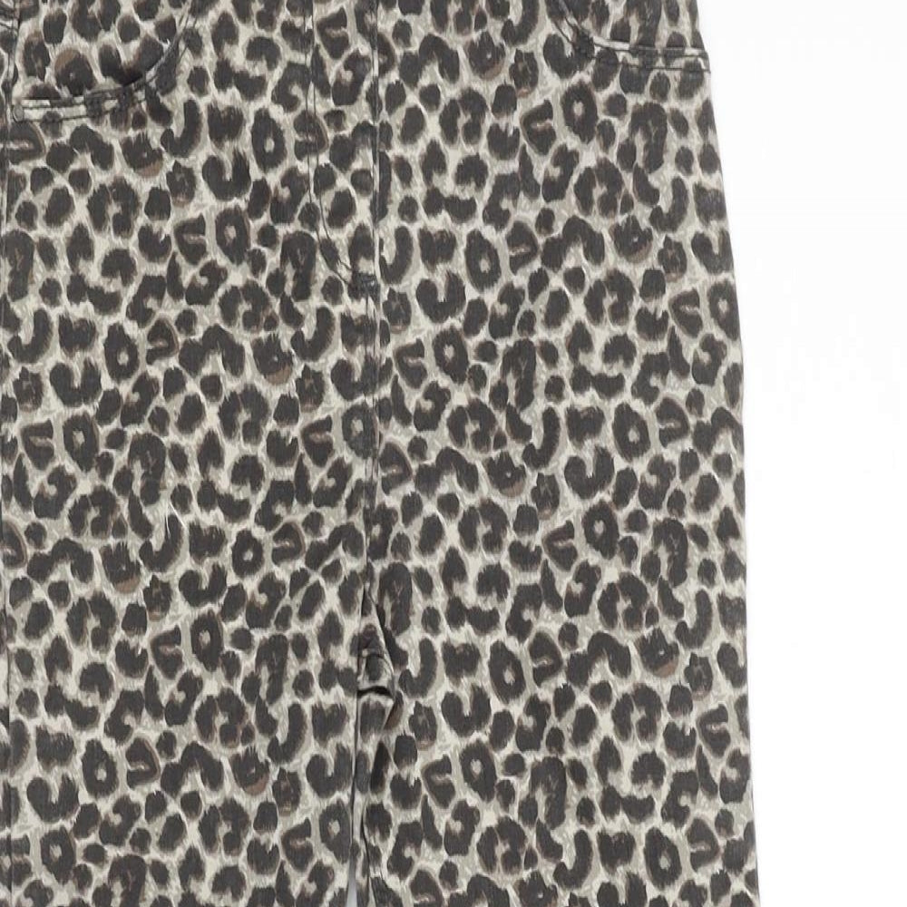 George Girls Beige Animal Print  Jegging Trousers Size 7-8 Years