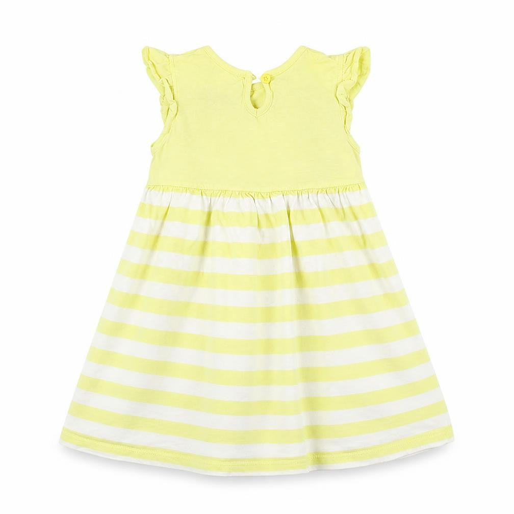 BHS Girls Yellow Striped  Fit & Flare  Size 18-24 Months