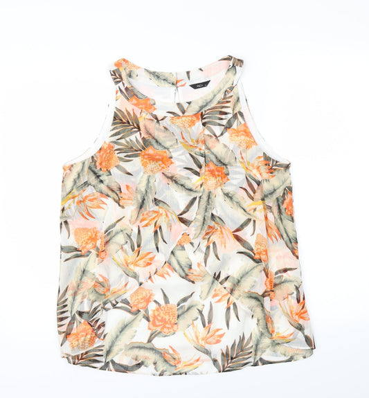 M&Co Womens Multicoloured Floral  Basic T-Shirt Size 12