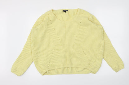 Preloved Topshop Womens Yellow   Pullover Jumper Size 10 - Front