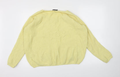 Preloved Topshop Womens Yellow   Pullover Jumper Size 10 - Back