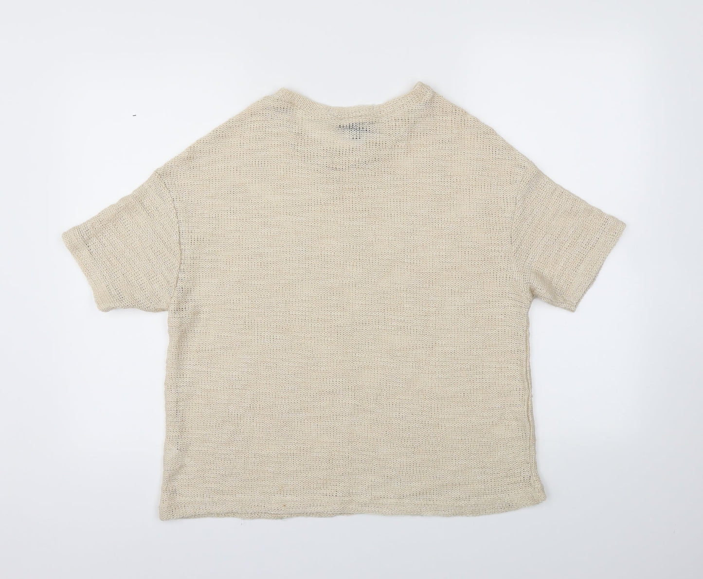 Topshop Womens Beige   Basic T-Shirt Size 10