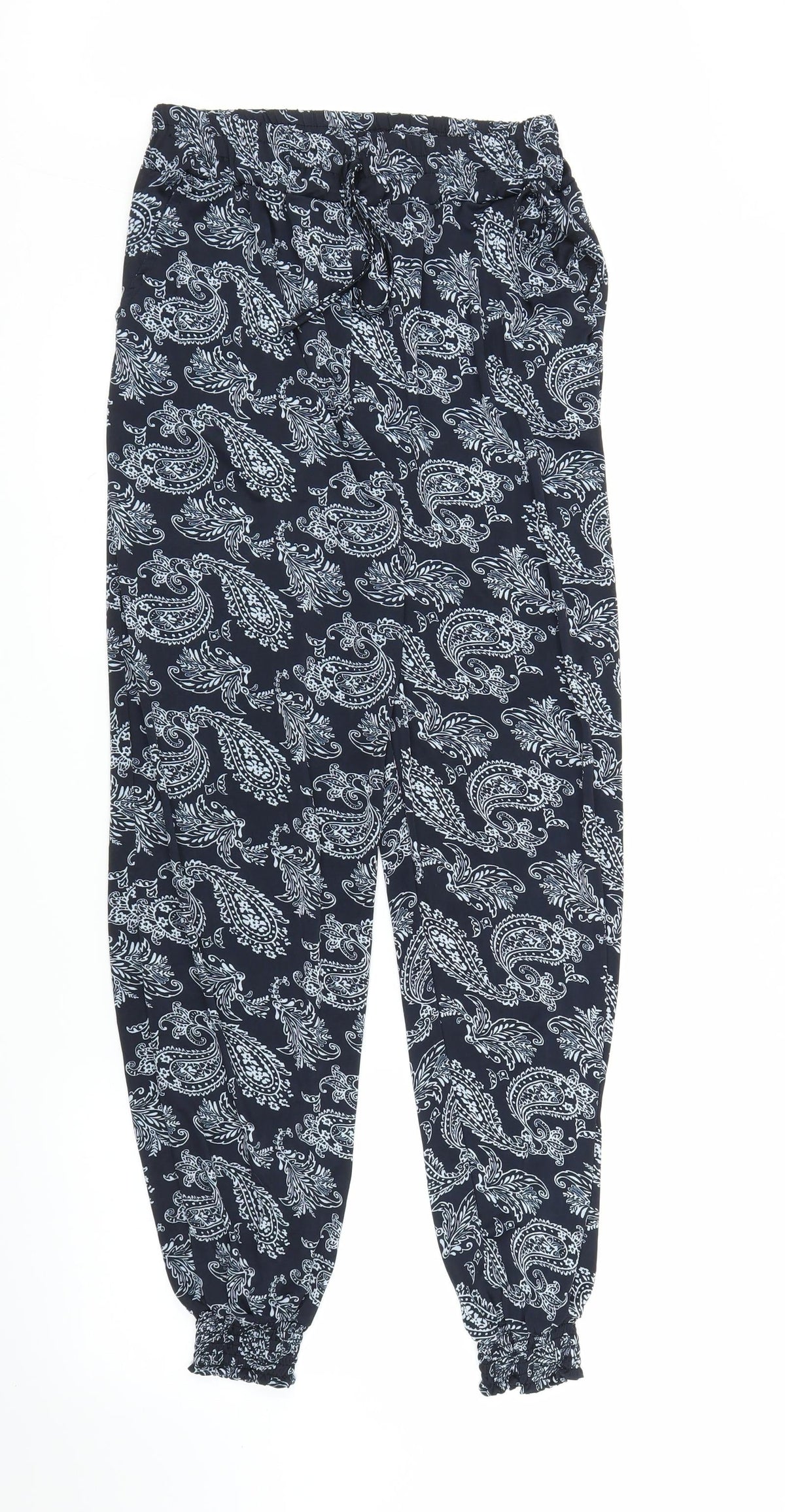 Preworn Womens Blue Paisley  Harem Trousers Size M L30 in