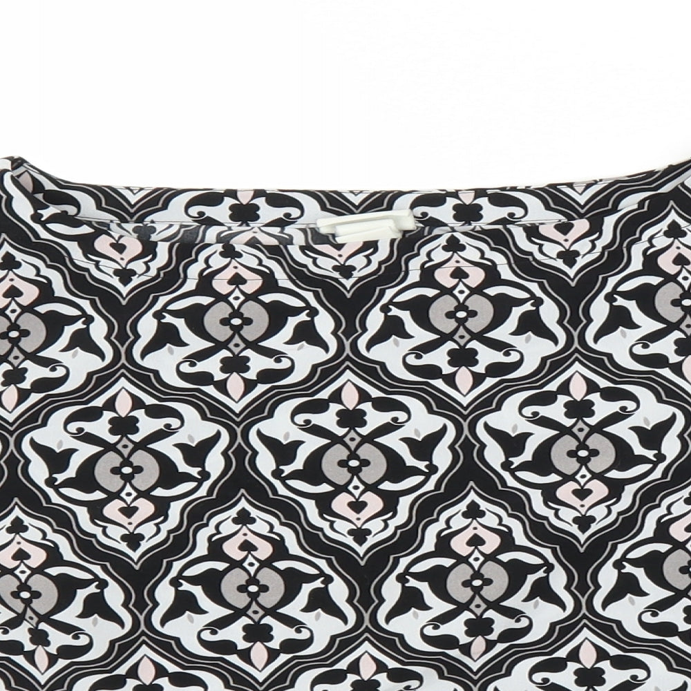 H&M Womens Grey Floral  Basic Blouse Size 10