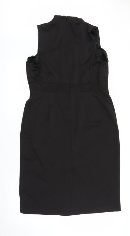 Back view of Papaya women’s black sheath, size UK 14