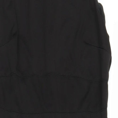 Close-up detail of Papaya women’s black sheath, size UK 14