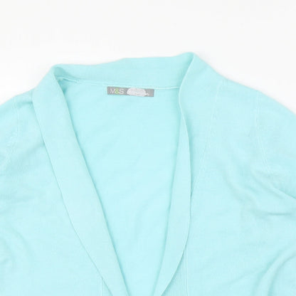Preloved M&S Womens Green   Cardigan Jumper Size 10 - Detail
