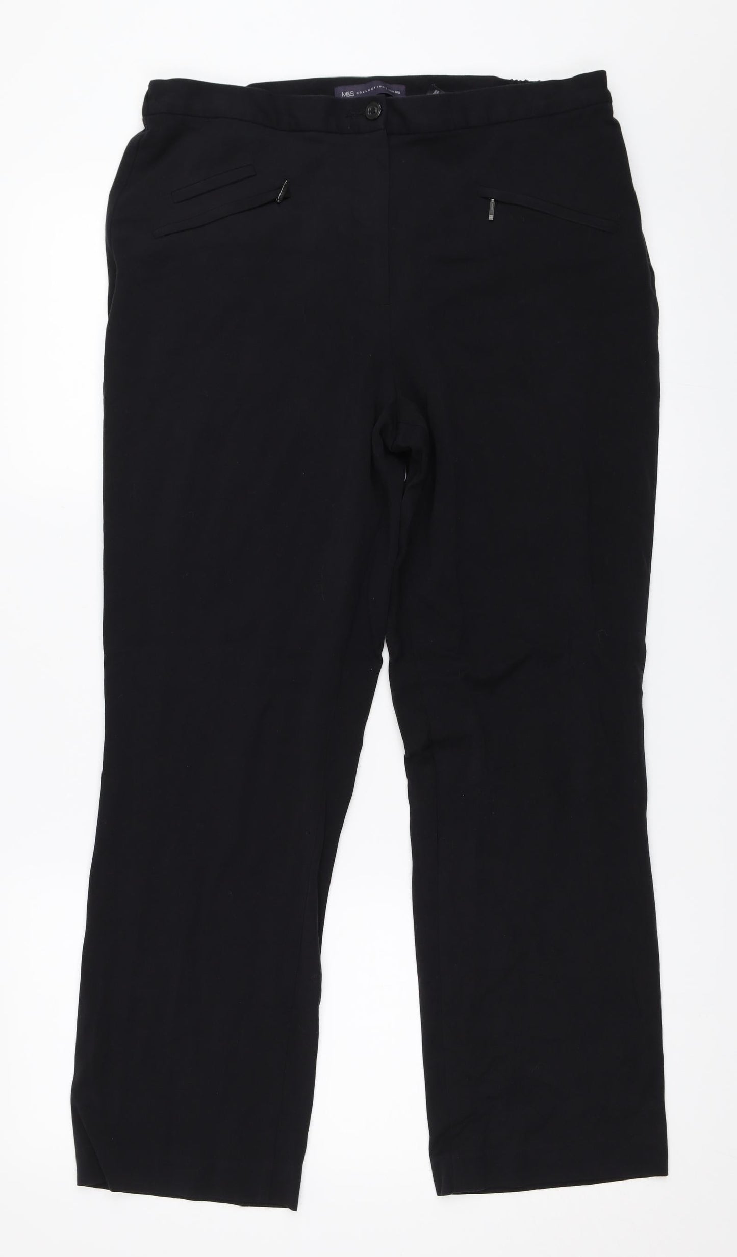 Marks and Spencer Womens Black   Trousers  Size 12 L27.5 in