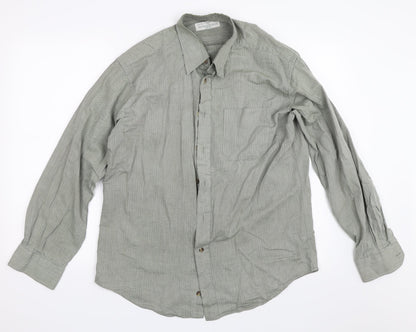 Next Mens Green    Button-Up Size 15.5