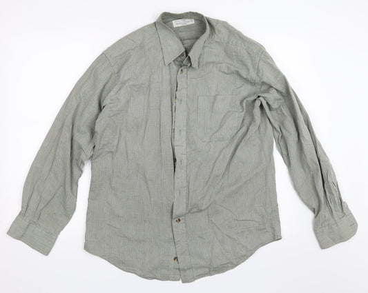 NEXT Mens Green    Button-Up Size 15.5