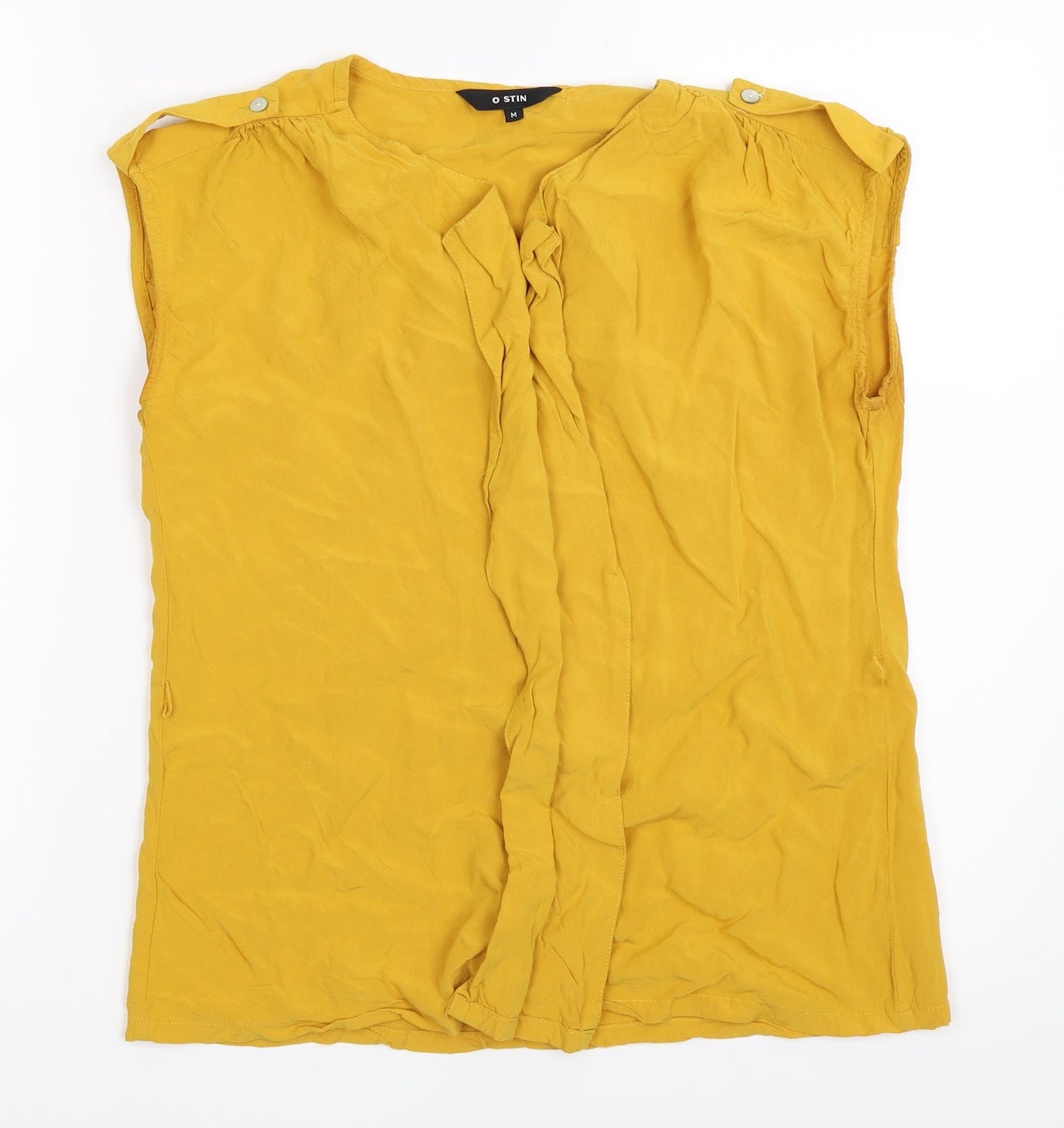 O STIN Womens Yellow   Basic Blouse Size M