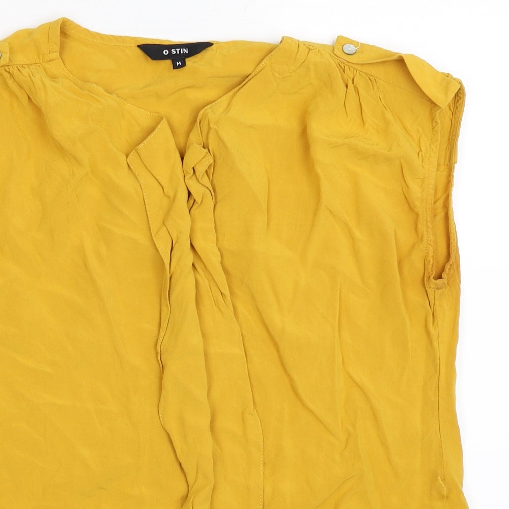 O STIN Womens Yellow   Basic Blouse Size M