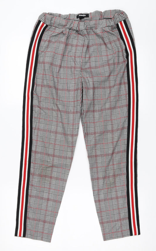 Jennyfer Womens Grey Check  Capri Trousers Size S L26 in