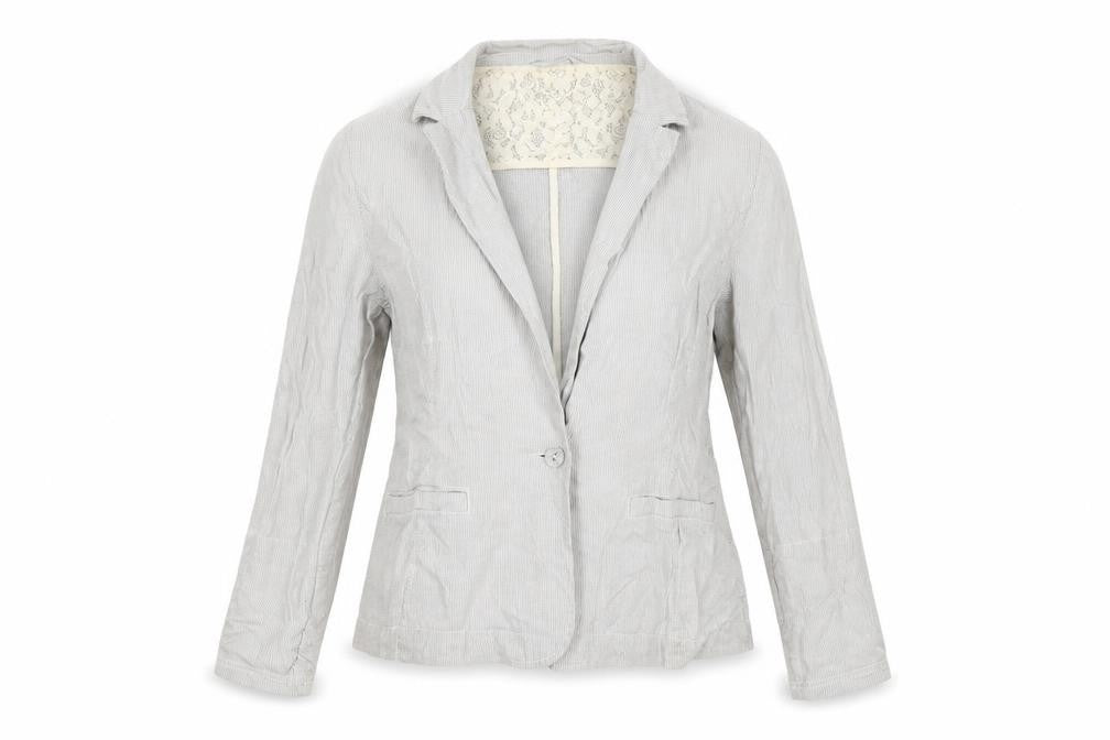Marks & Spencer Womens Grey Striped  Jacket  Size 12