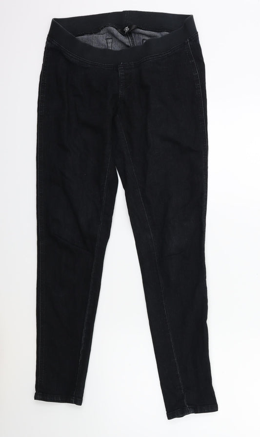 M2B Womens Black  Denim Jegging Jeans Size 10 L29 in