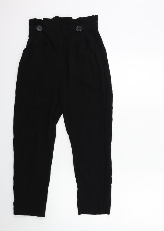 H&M Womens Black   Trousers  Size 8 L27 in