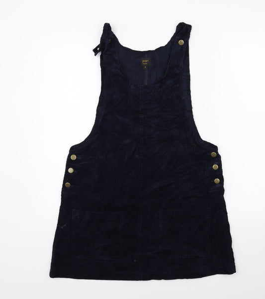 POP Womens Blue  Corduroy Pinafore/Dungaree Dress  Size S