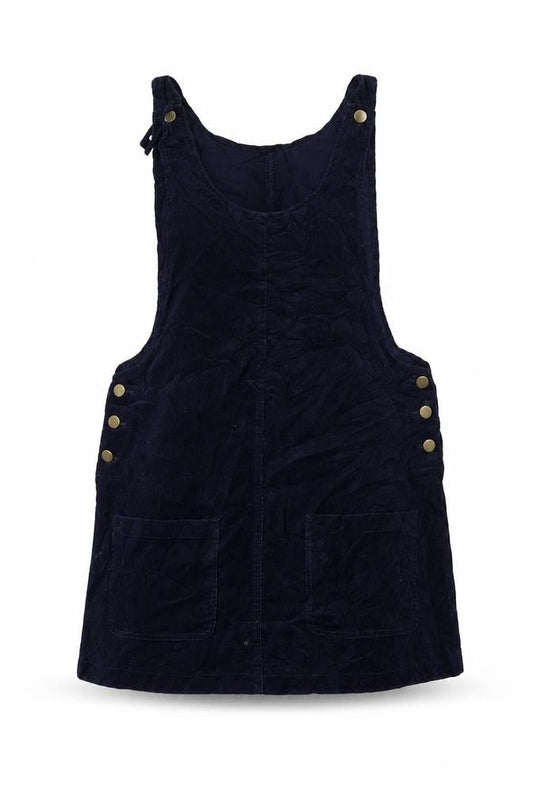 POP Womens Blue  Corduroy Pinafore/Dungaree Dress  Size S