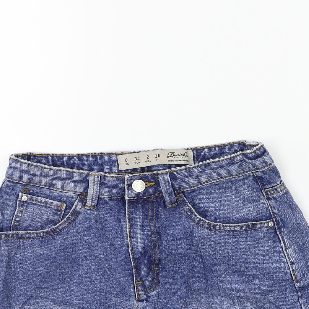 Denim & Co. Womens Blue  Denim Straight & Pencil Skirt Size 6