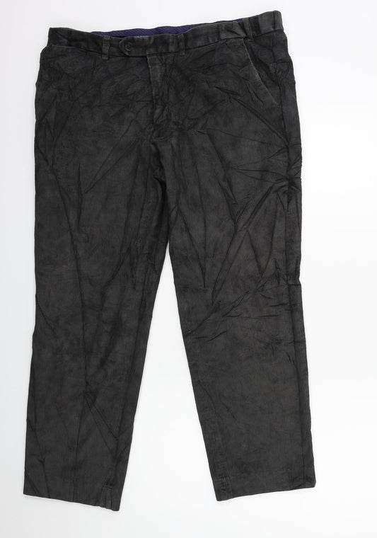 Marks and Spencer Womens Black  Corduroy Trousers  Size 36 in L29 in