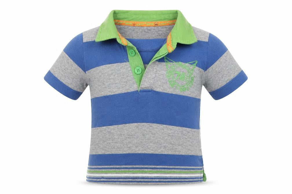 St. George by Duffer Boys Blue Striped  Basic Polo Size 18-24 Months