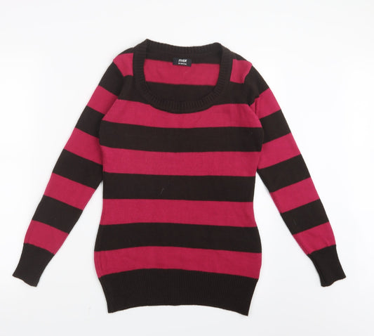 Max Womens Pink Striped Knit Pullover Jumper Size S