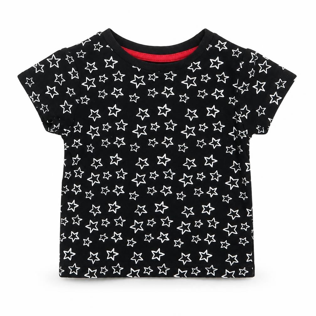 Earlydays Baby Black Geometric  Basic T-Shirt Size 12-18 Months  - Stars