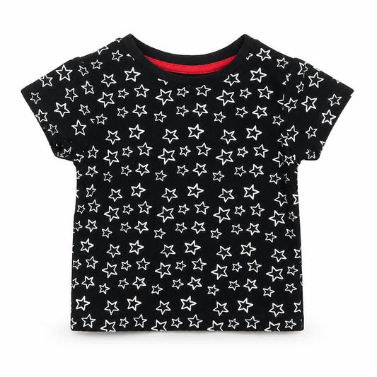 Early Days Baby Black Geometric  Basic T-Shirt Size 12-18 Months  - Stars