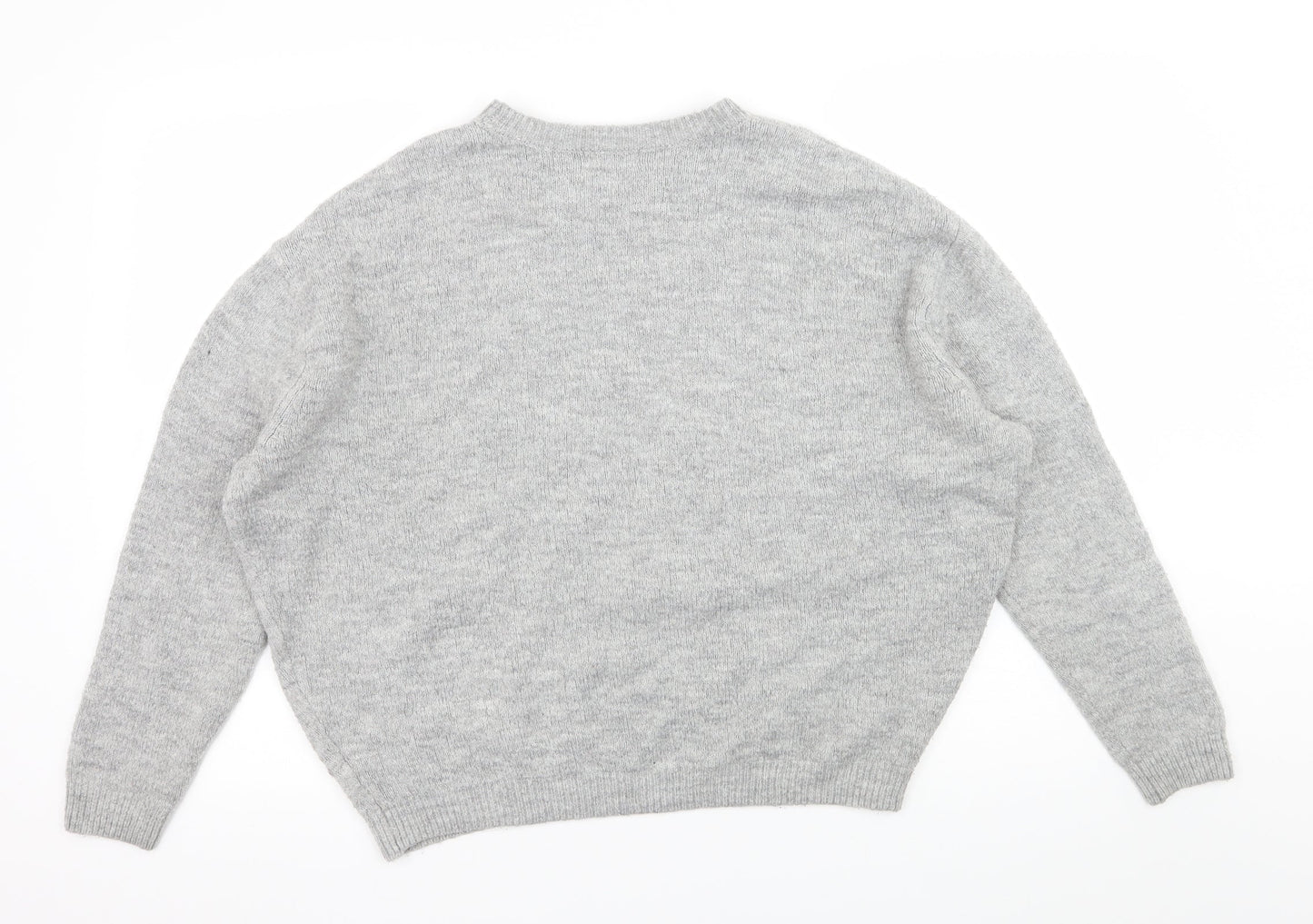 H&M Girls Grey  Knit Pullover Jumper Size 13-14 Years