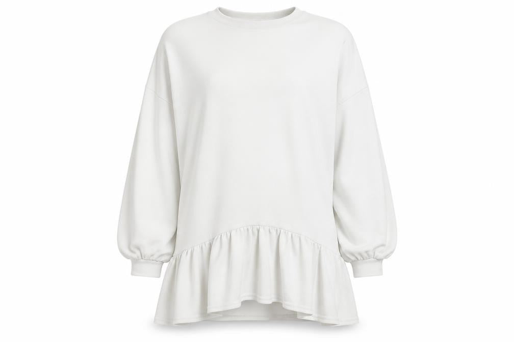 Boohoo Womens White  Jersey Pullover Sweatshirt Size 8