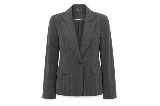 Select Womens Grey Striped  Jacket Blazer Size 10