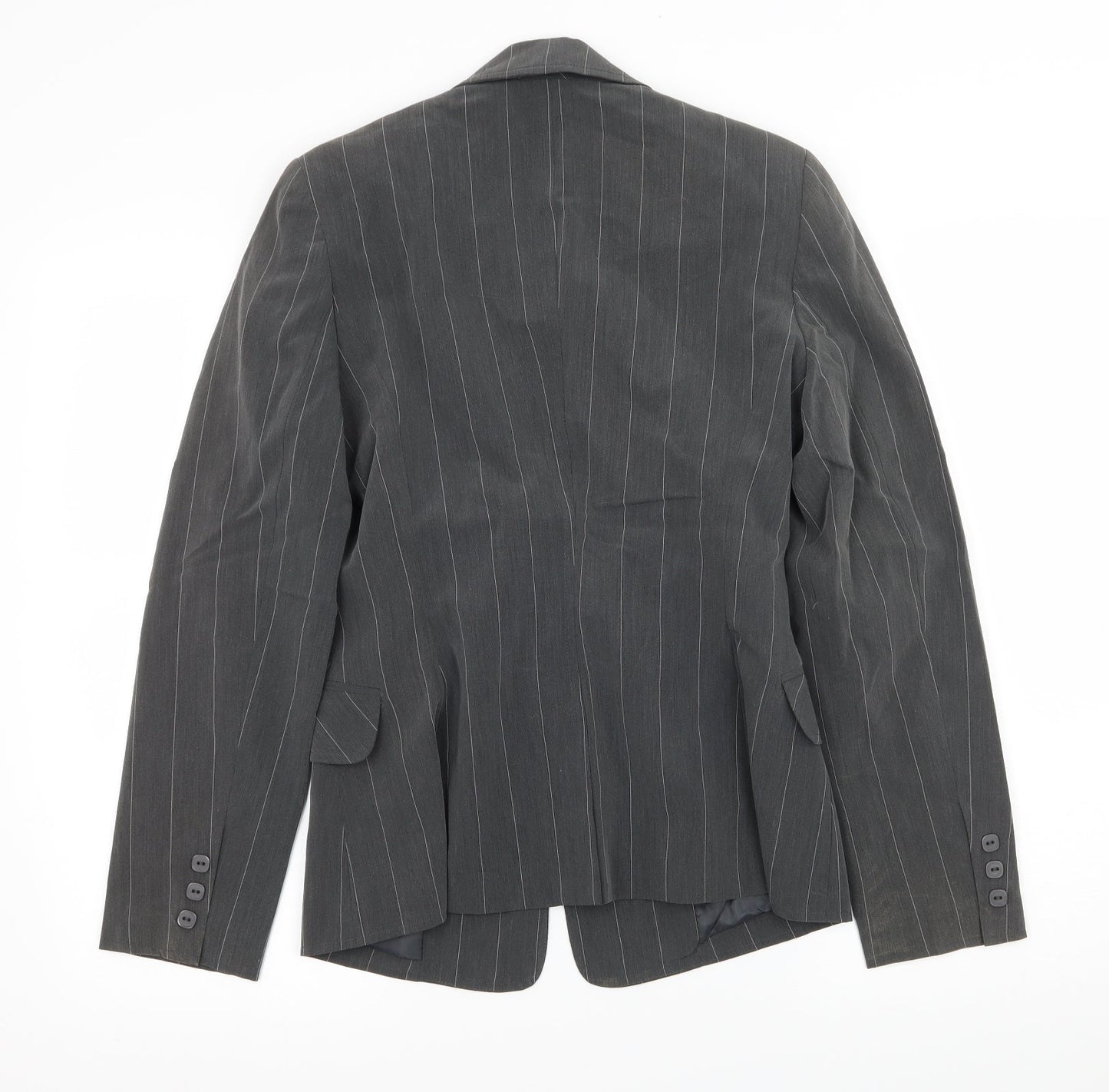 Select Womens Grey Striped  Jacket Blazer Size 10