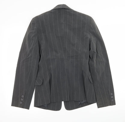 Select Womens Grey Striped  Jacket Blazer Size 10