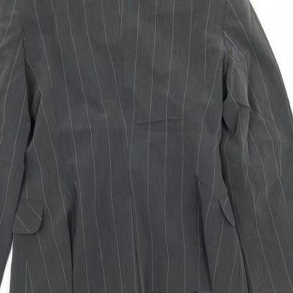 Select Womens Grey Striped  Jacket Blazer Size 10